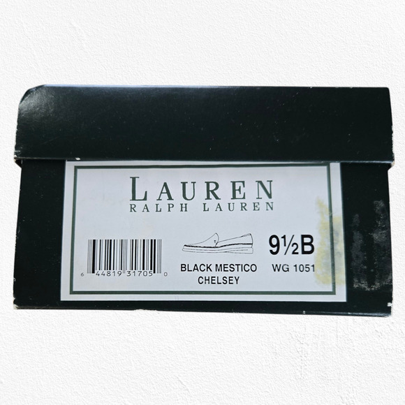 Y2K Lauren Ralph Lauren Black Square Toe Slip On Chelsey Loafers Size 9.5 - Picture 10 of 10